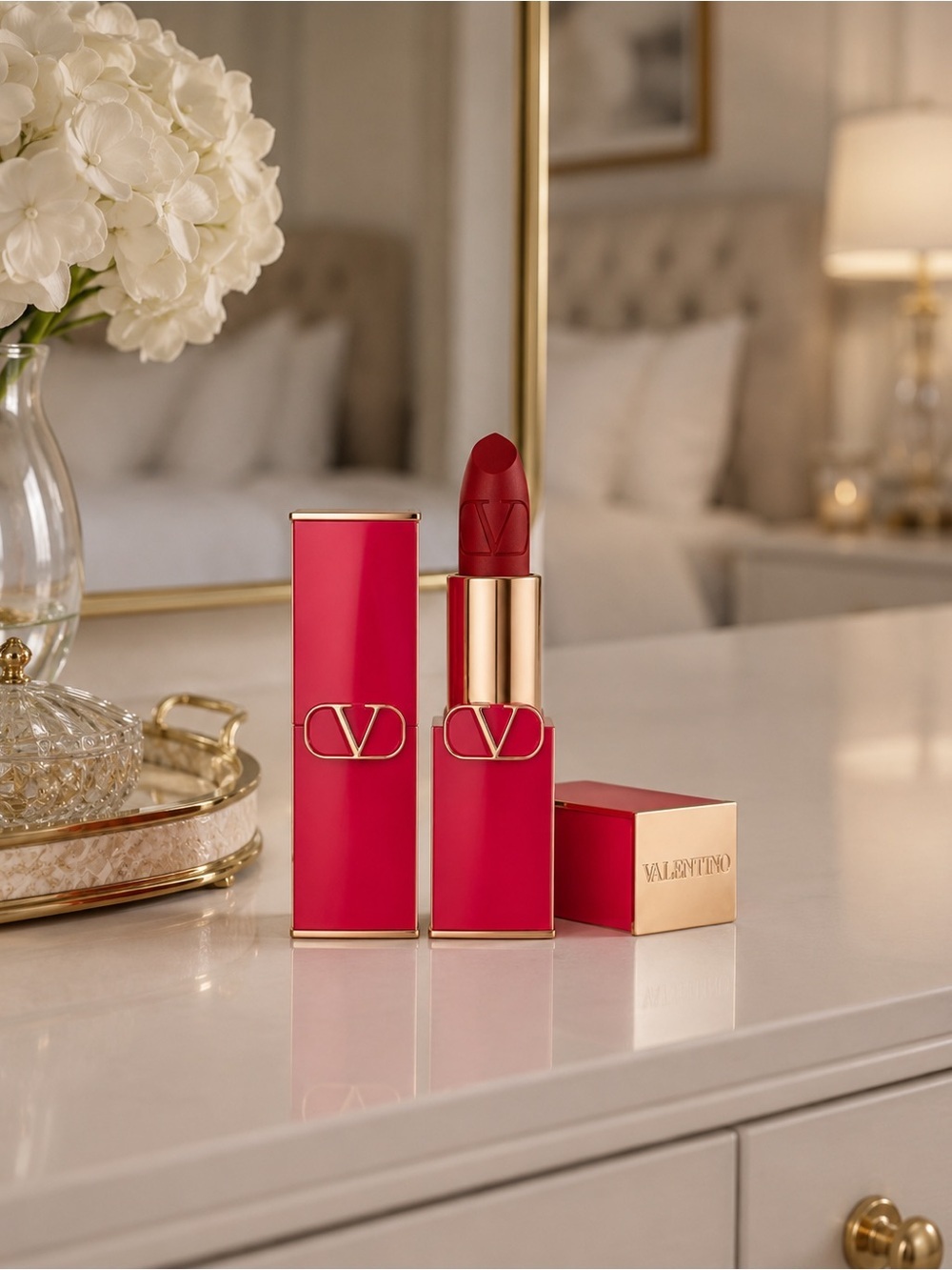 Valentino Rosso Matte Lip Color in 111A Undressed Velvet, BNIB - Full Size